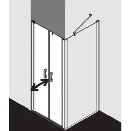 Kermi Pega porte battante PEPTD08018VUK 80x185cm, verre de sécurité trempé argent brillant SR Opaco, sur receveur de douche