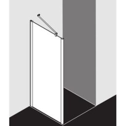 Kermi Pega panneau latéral PETWD08318VAK 83x185cm, argent brillant, verre de sécurité trempé, sur la zone de douche