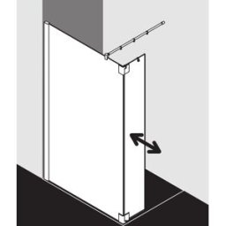 Kermi Pasa XP panneau latéral avec aile mobile PXT1L09020VAK 90x200cm, argent brillant, verre de sécurité trempé transparent, gauche, sur receveur de douche