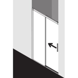 Kermi porte Nica , 2 pièces, avec panneau fixe NIL2L18020VPK 180x200cm, argent brillant, verre de sécurité trempé clair, gauche