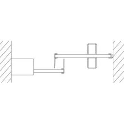Kermi porte Nica , 2 pièces, avec champ fixe NIL2R12020VAK 120x200cm, argent brillant, verre de sécurité trempé, droite