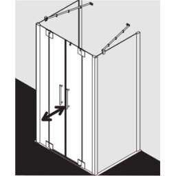 Kermi Pasa XP porte battante à panneaux fixes PXPTF12320VAK 123x200cm, argent brillant, verre de sécurité trempé, sur la douche