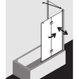 Kermi paroi de baignoire Liga LI2PR12015VAK 120x150cm, argent brillant, verre de sécurité trempé, droite