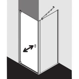 Kermi Raya porte battante RA1WL08820VPK 88x200cm, articulée à gauche, verre de sécurité trempé KermiClean
