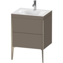 Duravit XViu Table de toilette XV4709OB190C 60x48cm, 2 2000 - out, Match2 trou de coulée, champagne mat, Cadres C, flanelle gris mat de soie