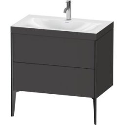 Duravit XViu Table de toilette XV4710OB280C 80x48cm, 2 2000 - out, Match2 trou de coulée, noir mat, Cadres C, Supermatt graphite