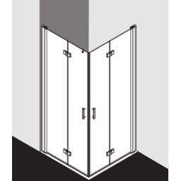 Kermi Diga Kermi angle porte pliante Diga battante DI2CL07020VPK 70x200cm, argent brillant, verre de sécurité trempé clair, gauche, sur receveur de douche