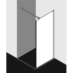 Kermi Tusca paroi latérale avec profil mural TUTWP08020VPK 80x200cm, argent brillant, verre de sécurité trempé clair, sur receveur de douche