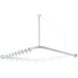 Hewi 801 tringle à rideaux 801.34.10098 1000 x 1000 mm, 20 anneaux de rideau, blanc de sécurité