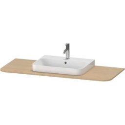 Console de lavabo Duravit Happy D.2 Plus HP031KM7171 130x55cm, avec 1 découpe, vasque au milieu, chêne méditerranéen