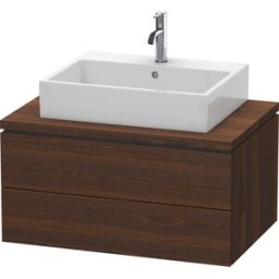 L-Cube Duravit vasque LC581706969 82 x 54,7 cm, noyer brossé, pour console, 2 tiroirs