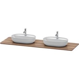 Duravit Luv console de lavabo LU9462B7777 178,3x59,5cm, noyer, en bois massif, avec 2 découpes