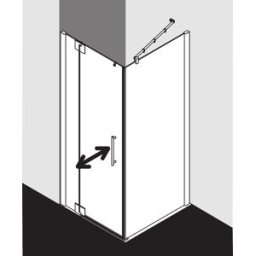 Kermi Pasa XP porte battante 2000 -fl.m champ fixe pour paroi latérale PX1WL08018VPK 80x185cm, argent brillant, verre de sécurité trempé clair, gauche, sur receveur de douche