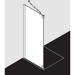 Kermi Pasa XP paroi latérale f porte battante 2000 -fl.et champ fixe PXTFL100181PK 100x185cm, argent mat brillant, verre de sécurité trempé clair, gauche, sur receveur de douche