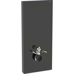 Geberit Monolith WC compact module 131031SJ6 Hauteur 114cm, façade verre noir, côté aluminium chrome noir