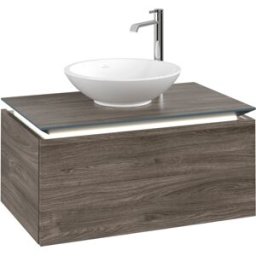 Villeroy und Boch Legato Villeroy et Boch vasque B601L0RK 80x38x50cm, centre vasque, avec éclairage LED, Stone Oak