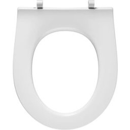 Pressalit Objecta Pro WC siège 989011-DF7999 blanc polygiene, sans housse, standard, charnière fixe DF7, Inox