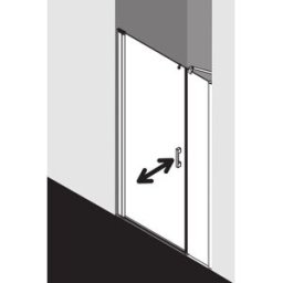 Kermi Pega porte battante 2000 -swing avec panneau fixe PE1OL10018VYK 100x185cm, verre de sécurité trempé argent brillant SR Opaco Clean, gauche, sur receveur de douche