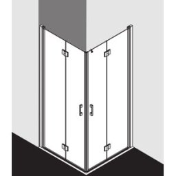 Kermi Liga demi-porte d' Liga Kermi LI2CL10318VPK 103x185cm, argent brillant, verre de sécurité trempé clair, gauche, sur la zone de douche
