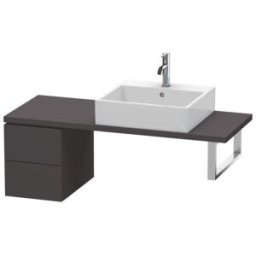 Duravit L-Cube meuble bas LC582508080 32 x 47,7 cm, graphite super mat, pour console, 2 tiroirs