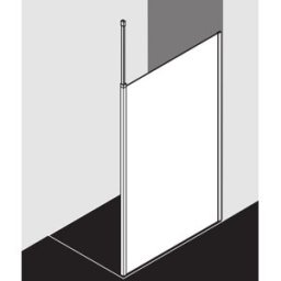 Kermi Système de verre Xb XBWDR10020VAK 100x200mm, argent brillant, verre de sécurité trempé, droite