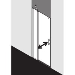Kermi Pega porte battante 2000 -swing avec panneau fixe PE1GL12018VNK 120x185cm, verre de sécurité trempé argent brillant SR Arena C, gauche