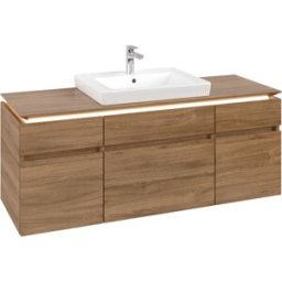 Villeroy und Boch Legato Villeroy et Boch vasque B685L0RH 140x55x50cm, centre vasque, avec éclairage LED, Kansas Oak