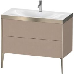 Duravit XViu Table de toilette XV4711OB175P 100x48cm, 2 2000 - out, Match2 trou de coulée, champagne mat, Cadres P, lin