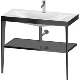 Duravit XViu vasque combinaison XV4716OB289 100 x 48 cm, 2000 , gris flanelle brillant, avec console en métal, noir mat