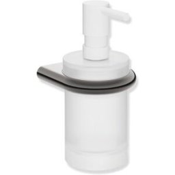 Distributeur de savon/désinfectant Hewi Série 480 480.06.00270EC avec support, revêtement PVD, chrome noir brillant