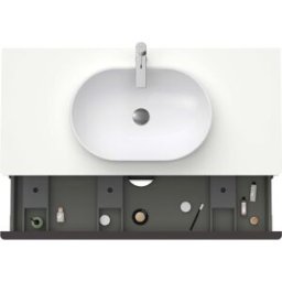 Duravit D-Neo DE496901818 120 x 55 cm, Blanc Mat , suspendu, 2 tiroirs, plaque console 2000