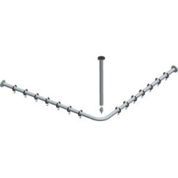 Keuco Tringle de rideau de douche set Plan 14937170900 pour douche 90 x 90 cm, aluminium argent anodisé