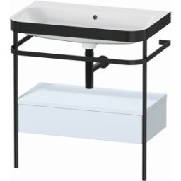 Combinaison lavabo pour meuble Duravit Happy D.2 Plus HP4742N9797 77,5 x 49 cm, sans trou pour robinetterie, finition bleu clair satiné, avec console en métal