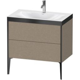 Duravit XViu Table de toilette XV4710OB211P 80x48cm, 2 2000 - out, Match2 trou de coulée, noir mat, Cadres P, le cachemire chêne