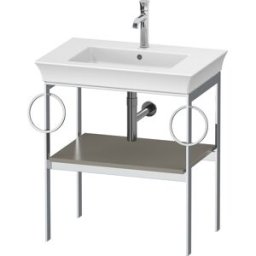 Duravit White Tulip console de lavabo WT4546B9292 68,4 x 45 cm, Steingrau Seidenmatt , sur pied, métal, 2 porte-serviettes