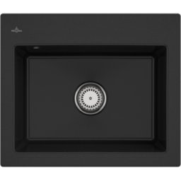 Villeroy und Boch Évier encastrable Villeroy & Boch Subway 60 S 330901J0 avec garniture de vidage et commande manuelle, 600 x 510 mm, chromite