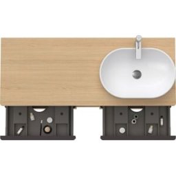 Duravit D-Neo sous-lavabo DE4970R3030 140 x 55 cm, chêne naturel, suspendu, 4 tiroirs, console 2000 , vasque à droite