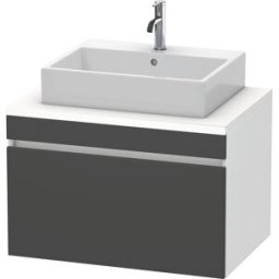 Duravit DuraStyle vasque match0 DS531204918 80 x 54,8 cm, graphite mat / blanc mat, pour console, coulissant 2000