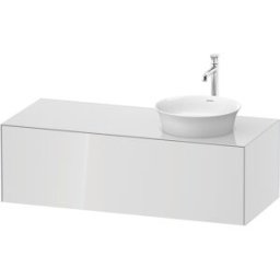 Duravit White Tulip WT4977R8585 130 x 55 cm, Blanc Brillant , suspendu, 2000 coulissant, console 2000 , vasque à droite