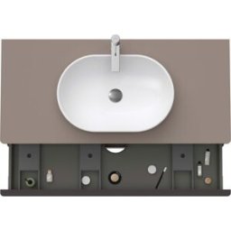 Duravit D-Neo DE496904343 120 x 55 cm, Basalte Mat , suspendu, 2 tiroirs, plaque console 2000