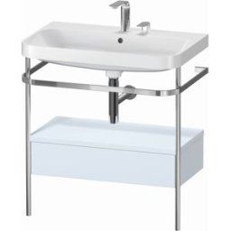 Duravit Happy D.2 Plus combinaison lavabo pour meuble HP4842E9797 77,5 x 49 cm, 2 trous pour robinetterie, finition bleu clair satiné, avec console en métal