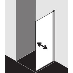 Kermi Diga panneau latéral mobile DITBR12020VAK 120x200cm, argent brillant, verre de sécurité trempé, à droite, sur receveur de douche