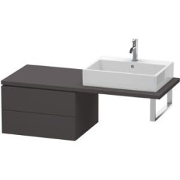 Duravit L-Cube meuble bas LC583808080 62 x 54,7 cm, graphite super mat, pour console, 2 tiroirs