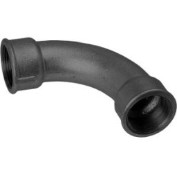 Schmidt, Hermann Coude en fonte malléable Hermann Schmidt 14002065 DN 65, 2 1/2", 90 degrés, IG/IG long, noir