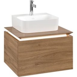 Villeroy und Boch Legato Villeroy et Boch vasque B731L0RH 60x38x50cm, centre vasque, avec éclairage LED, Kansas Oak