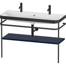 Combinaison lavabo pour meuble Duravit Happy D.2 Plus HP4759O98980000 117,5x49cm, avec 1 trou pour robinetterie, console en métal, finition satinée bleu nuit