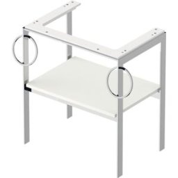 Duravit White Tulip console de lavabo WT4546B3636 68,4 x 45 cm, Weiß Seidenmatt , sur pied, métal, 2 porte-serviettes