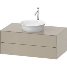 Duravit White Tulip meuble sous-vasque WT498606060 100 x 55 cm, Taupe Seidenmatt , suspendu, 2 tiroirs, plaque console 2000