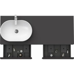 Duravit D-Neo DE4950L4949 140 x 55 cm, Graphite Mat , 2000 , plaque console match3, vasque à gauche