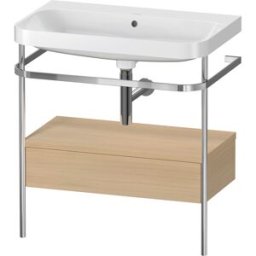 Duravit Happy D.2 Plus combinaison lavabo pour meuble HP4842N7171 77,5 x 49 cm, sans trou pour robinetterie, chêne méditerranéen, avec console en métal
